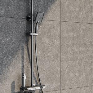 Aether Flow Gunmetal Digital Thermostatic Shower Column