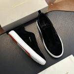 ZEGNA Triple Stitch™ Navy Deerskin Low-Top Slip-On Sneaker