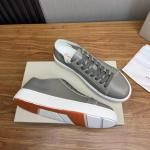 The Meridian Pebble-Grain Bi-Color Low Sneaker