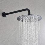 HydroStream™ Matte Black Ultra-Slim Rainfall Shower Head & Arm Assembly