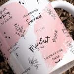 The Aura Glow "Hello Gorgeous" Blush Pink Ceramic Bistro Mug