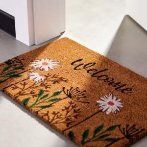 BloomScape Wildflower Natural Coir "Welcome" Doormat