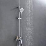 AuraHydro™ Dual-Head Round Rainfall Shower Set with Lower Spout (Polished Chrome)