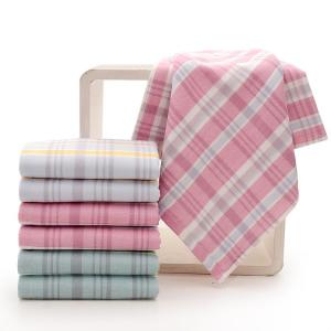 Pastel Grid Multi-Surface Gauze Handcloth Bundle (7-Piece Collection)