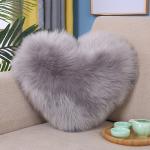 Soft Velvet Blush Heart Shag Decorative Throw Pillow