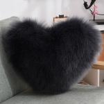 Soft Velvet Blush Heart Shag Decorative Throw Pillow