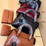 The Croco-Exotic Architectural Satchel & Wallet Ensemble