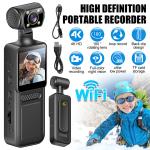 4K HD Handheld Pocket Camera 180 ° Rotating Mini Portable Camera Wearable Night Vision Outdoor sports camera