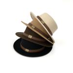 FRENCH STYLE WOOLEN HAT WITH BROWN BELT