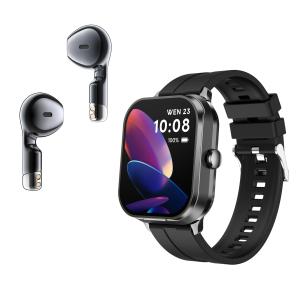 2025 D8Pro 2-in-1 Smart Watch Wireless Earbuds 2.01inch for Music Heart Rate Monitor Sleep Tracker IP67 Magnetic Android
